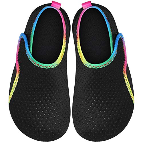 Joinfree Kids Water Shoes Boys Girls Toddler Barefoot Shoes Quick Dry Black Colorful 12.3-13 Little Kid #TOP3