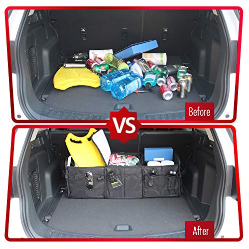 GEEDAR Trunk Organizer with Cooler Large Trunk Organizer with Built-in Leak-proof Cooler Bag for SUV Toyota Hyundai Mazda KIA Subaru Accessories Christmas Gifts