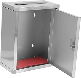 Cabilock Box Stainless Steel Mailbox Outdoor Mailbox Wall Mounted Mailboxes Mailbox with Lock Drop Box Lockable Mailbox Stainless Steel Safe Complain Letter Box Voting Storage Box Manager
