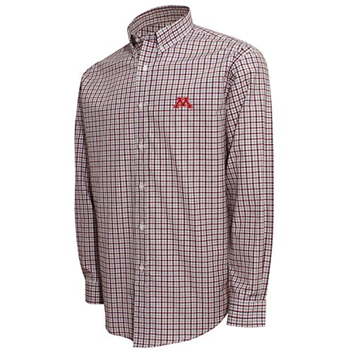 Crable NCAA Men's 3 Color Woven Polo Shirt, Minnesota Golden Gophers (White/Maroon/Platinum) - Medium