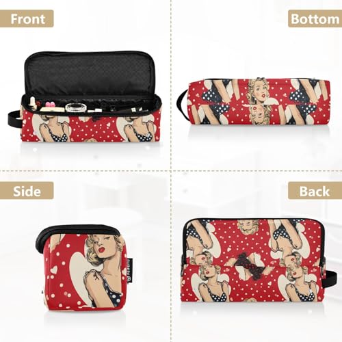 Bolsa para herramientas de cabello Art Lady Red que sostiene secador, rizador, planchas y organizador de accesorios para cabello resistente al calor, portátil para viaje para mujeres miniatura 5