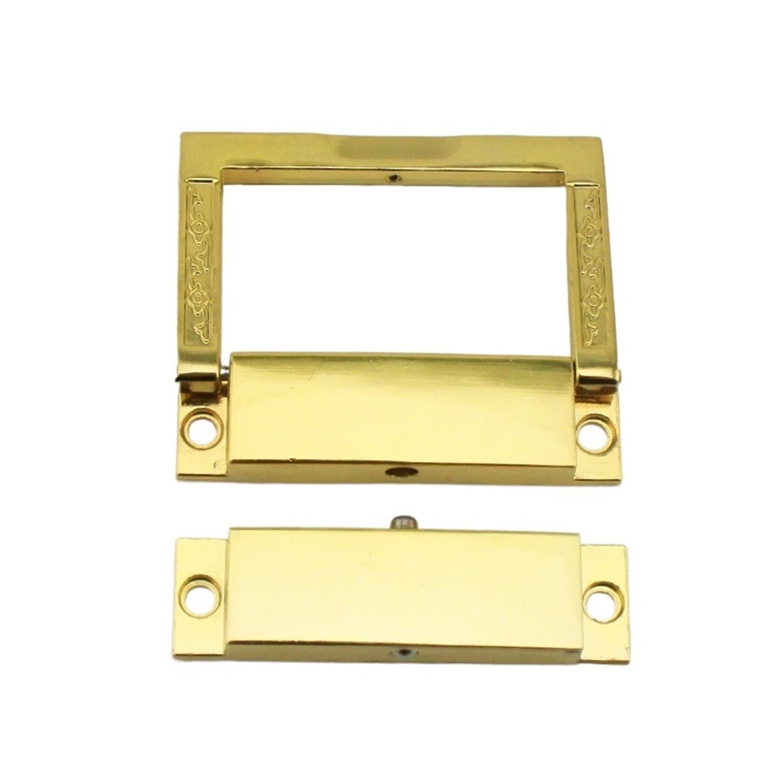 Serrure 30 x 46 mm dorée W-014 avec vis pour restauration de meubles - Lot de 10