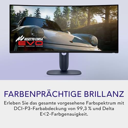 Alienware 34 Gaming Monitor - AW3425DW, WQHD (3440x1440), 21:9 1800R Curved, 240Hz, QD OLED, 0.03ms, NVIDIA G-SYNC Kompatibel, AMD FreeSync Premium Pro, HDR True Black 400, USB-C, 3 Jahre Garantie