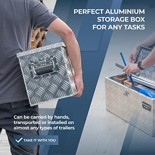 HASKYY Aluminium Transportbox 615x265x300 mm Truckbox Deichselbox Werkzeugkasten Alubox Alukoffer