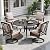 Sophia & William Patio Dining Set for 4, Outdoor Table Furniture Set 5 Piece with 4 Padded Swivel Dining Chairs and 1 Round Metal Table with 1.57" Umbrella Hole