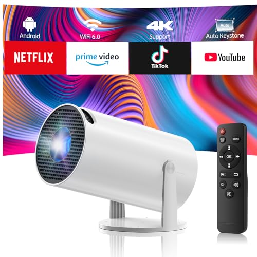 Vidéoprojecteur 4K Mini Projecteur Portable Android 11 avec BT 5.0 et WiFi 6, projecteur Video avec...
