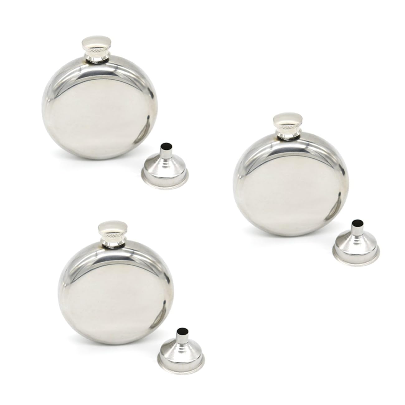 Flasque à vin portable pour festivals et sorties | Kit 3 pièces miroir