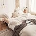 MOVE OVER White Duvet Cover Set Boho Duvet Cover Set Queen Size Solid White Pom Pom Fringe Trim Design 3 Pcs White Comforter Cover Set (Queen, White)
