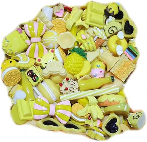 Image of Ulalaza 50pcs Slime Charms Mixed Set Resin Flatback Making Supplies For DIY Craft Making And Ornament Scrapbooking Beads Assorted Candy Fruit Cake Ornament
