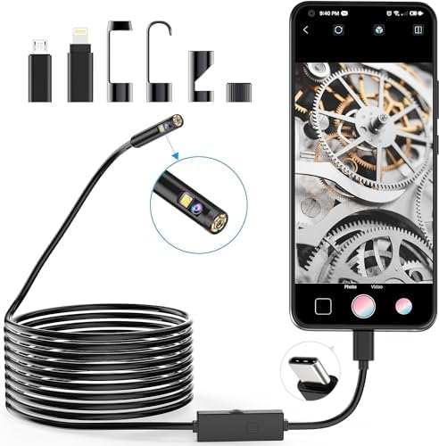 Caméra Endoscopique, 1080P HD Endoscope avec 4.3 IPS Screen, IP67