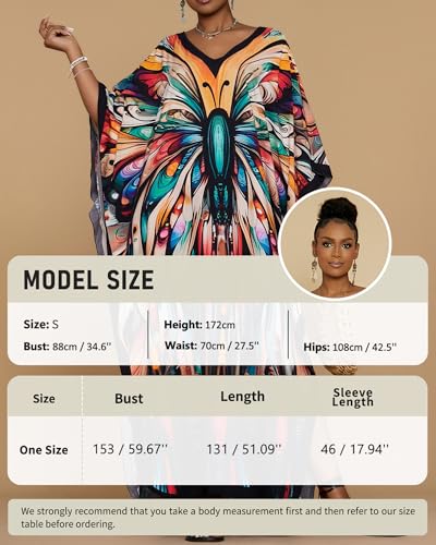 Bsubseach Kaftan Dresses for Women Floral Print Caftans Bathing Suit Cover Ups Plus Size Long Beach Coverup Dress4