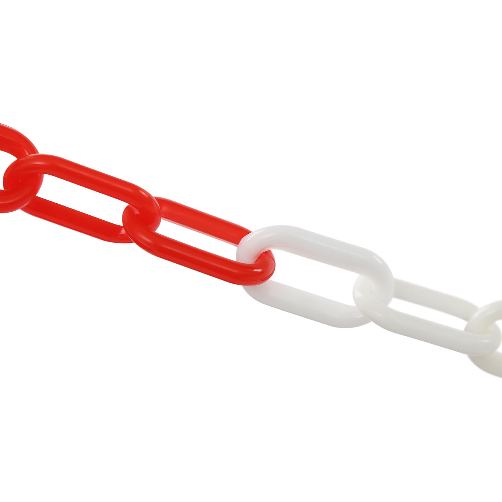 Lot de 6 poteaux de barrière à chaîne à remplir avec du sable et de l'eau avec 5 chaînes de barrière de 200 cm - En plastique - Pour l'extérieur, les clôtures routières, les chantiers de construction