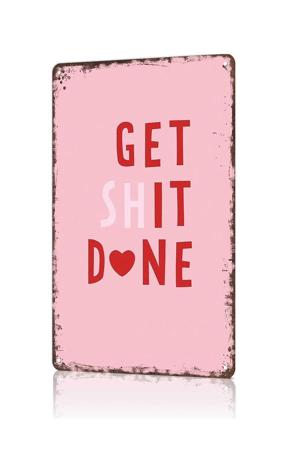 XHAJCSJWGD Nostalgic Metal Poster Action Reminder Pattern Wall Hanging for Laundry Room Workshop Basement 8 X 12 inch
