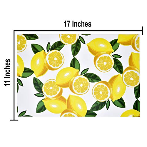 Gift Boutique 50 Pcs Disposable Lemons Paper Place Mats 11” x 17” Rectangle Yellow Lemon Slice Citrus Fruit Coated Placemat Summer Spring Lemonade Party Supplies - Image 3