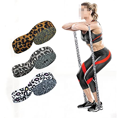 FGNB Long Booty Band Hip Circle Loop Resistance Band Workout Exercise for Legs Thigh Glute Butt Squat Bands Non- Slip Design 1013 (Color : Leopard 3, Size : 208cmx3cm)