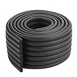 ROOCIA 乳幼児への安全対策に！】ベビー コーナーガード 波型 タイプ 赤ちゃん ケガ防止 クッション 全長2メートル 自由自在 かんたん設置 両面テープ付き (ブラック)