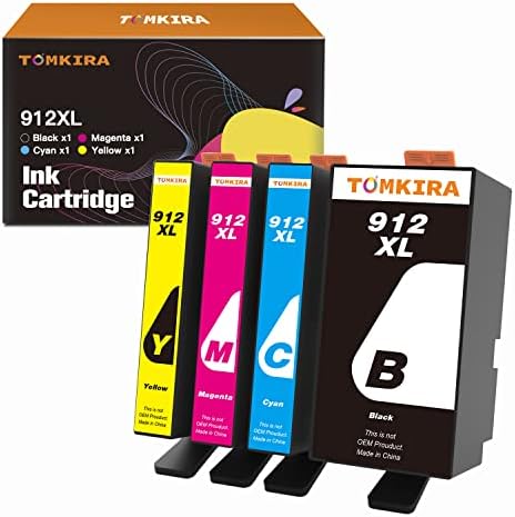 912 XL 912XL Ink Cartridges Multipack Replacement for HP 912XL Ink Cartridges Compatible for HP OfficeJet Pro 8024 8022 8025 8020 8023 OfficeJet 8010 8012 8015 8014 8017, 4 Pack