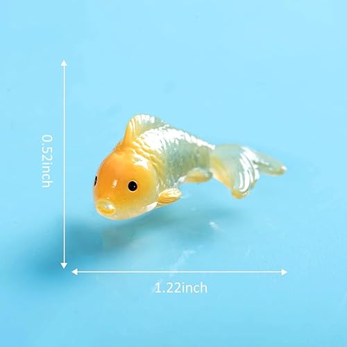 Miniatura 5 de MAOMIA 40 Pcs Miniature Koi Fish Figurines Resin Koifish Tank Decoration Fairy Garden Mini Goldfish Micro Landscape Decor Ornament