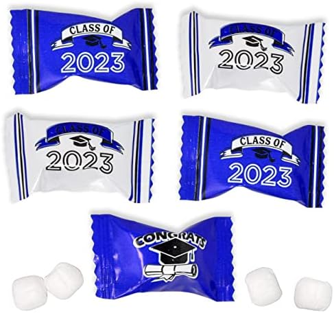 Blue Graduation Butter Mints Class of 2023 Candies Bag 100 Count Individually Wrapped Congratulations Grad Mint Candy 13 Ounce Bags Goody Treats Sweets Holiday Dinner Party Supplies Decoration