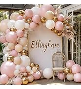 Pink Gold White Balloon Arch Kit