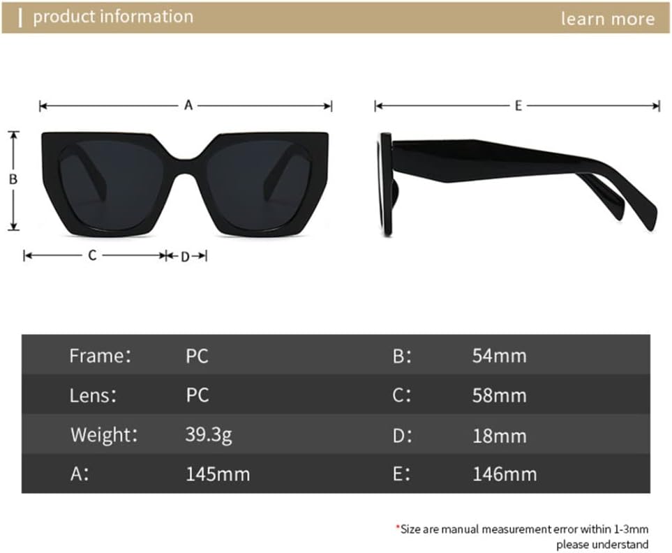 Ladies Sunglasses Cat Eye Squarish Women Glasses Shades