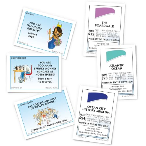 Late For The Sky: Ocean City-Opoly - New Jersey Vacation Destination Opoly-Style Board Game, Family Strategy, 2-6 Players, Traditional or 1hr Version by Late for the Sky - Used condition - Image 5