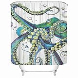 Taysta Fabric Waterproof Shower Curtain Curtains with Hooks Colorful Octopus Tentacles 72"X72" Decor