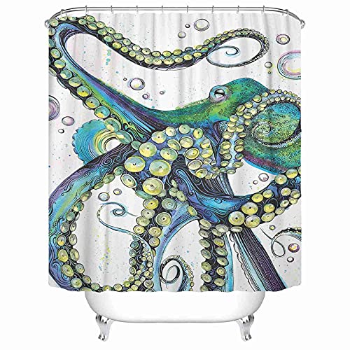 Taysta Fabric Waterproof Shower Curtain Curtains With Hooks Colorful Octopus Tentacles 72"X72" Decor Creative Home Decorative Bathroom #TOP11
