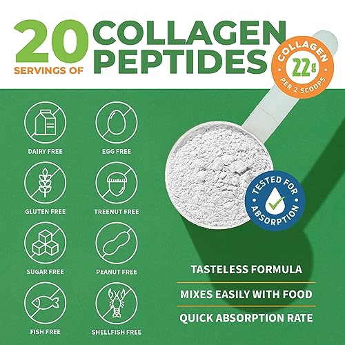ForestLeaf Collagen Peptides Powder Unflavored - Hydrolyzed Grass Fed Keto Collagen Protein Powder Type 1, 2 & 3 - Vital Hair, Skin, Nails, Joints, Recovery, 11g Per Serving - Thumbnail 2