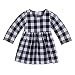 Little Kids Baby Girl Dress White and Black Plaid Tutu Skirt Party Princess Formal Outfit For Chirsmas (tag: 70/0-6 Months, White)
