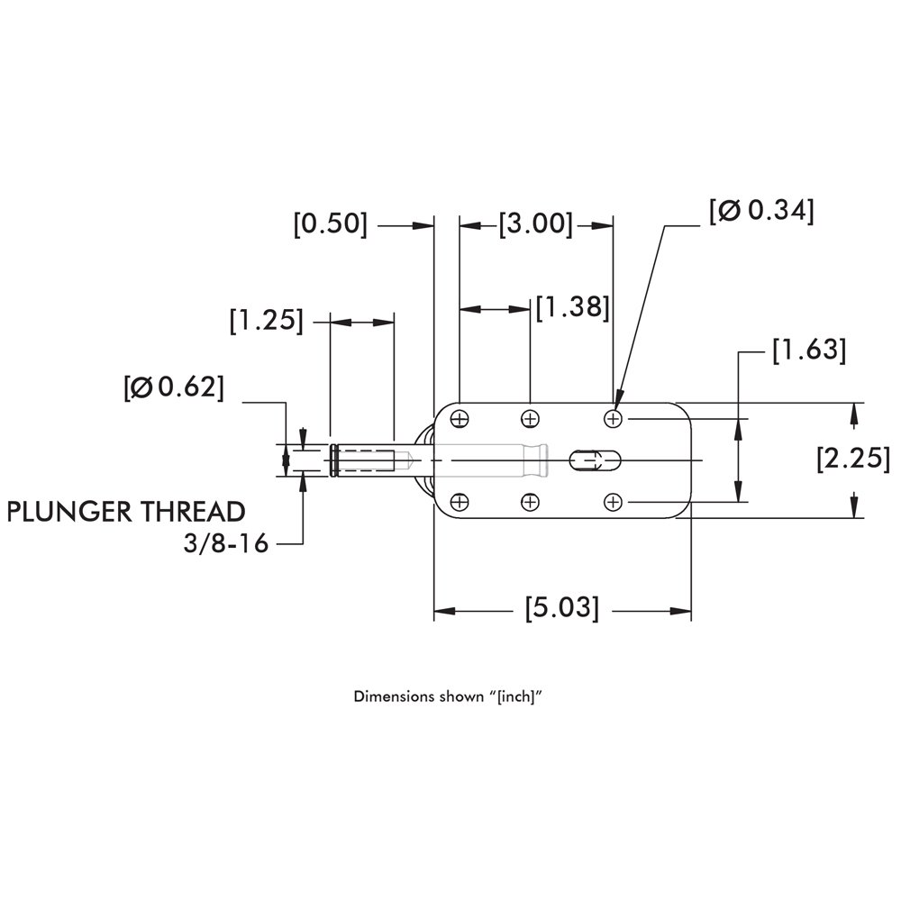 DE STA CO 630 Straight Line Action Clamp with Flange Mount