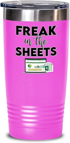 Miniatura 5 de Freak In The Sheets Tumbler for Accountant Spreadsheet Pun CPA Thank You Appreciation Ideas for Boss Coworker Office Humor 20 or 30 oz Powder Coated