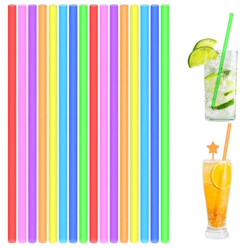 AUAUY 100 Stück Strohhalme, Party-Trinkhalme für Party, Geburtstag, Hochzeit Wiederverwendbare Strohhalme, Plastik Strohhalme, Trinkhalme Trinkhalme für Smoothies, Saft, Cocktail