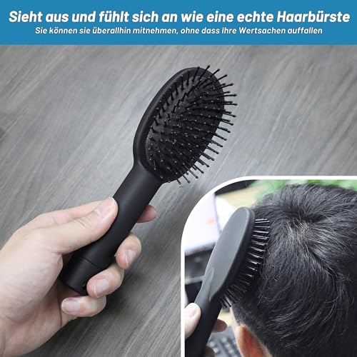 Sanrolax Haarbürste mit Geheimfach Schwarz Reise Haarbürste Verstecken Haarbürsten Kamm zum Verstecken Wertsachen Aufbewahren Bargeld und Schmuck