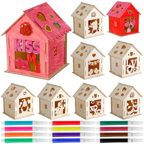 Wenqik9pcsvalentinesdaycraftdiywoodhouseforkidsvalentinewoodenhousewithcolorsmarkers12colorsvalentinesdaydiygraffiticraftsforkidsadultsbeginnersgiftartpaintparty Urban Country Home Decor Wenqik 9 pcs valentine s day craft diy wood house for kids valentine wooden house with colors markers 12 colors valentines day diy graffiti crafts for kids adults beginners gift art paint party urban country home decor