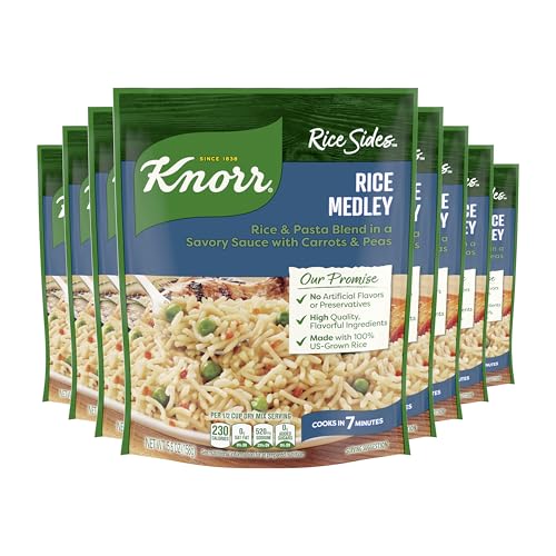 Knorr Rice Sides 8 pk Rice Medley For a Tasty Rice Side Dish No Artificial Flavors, No Preservatives, No Added MSG 5.6 oz