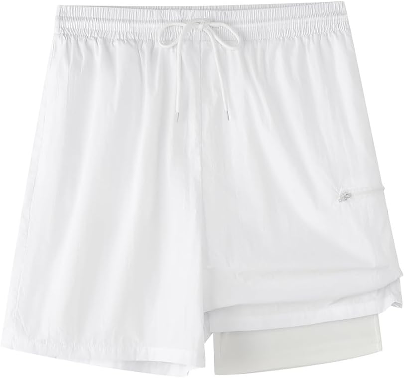 Mens Swim Trunks with Compression Liner Quick Dry 7 Inch Waterproof Summer Beach Shorts Bathing Suit with 3 Pockets