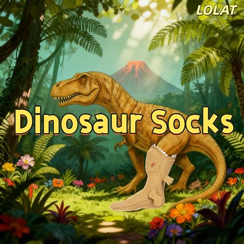 Image of LOLAT Novelty Animal Socks Knit Shark T-Rex Dinosaur Alligator Croc Sock for Christmas Gifts Creative Home Warm