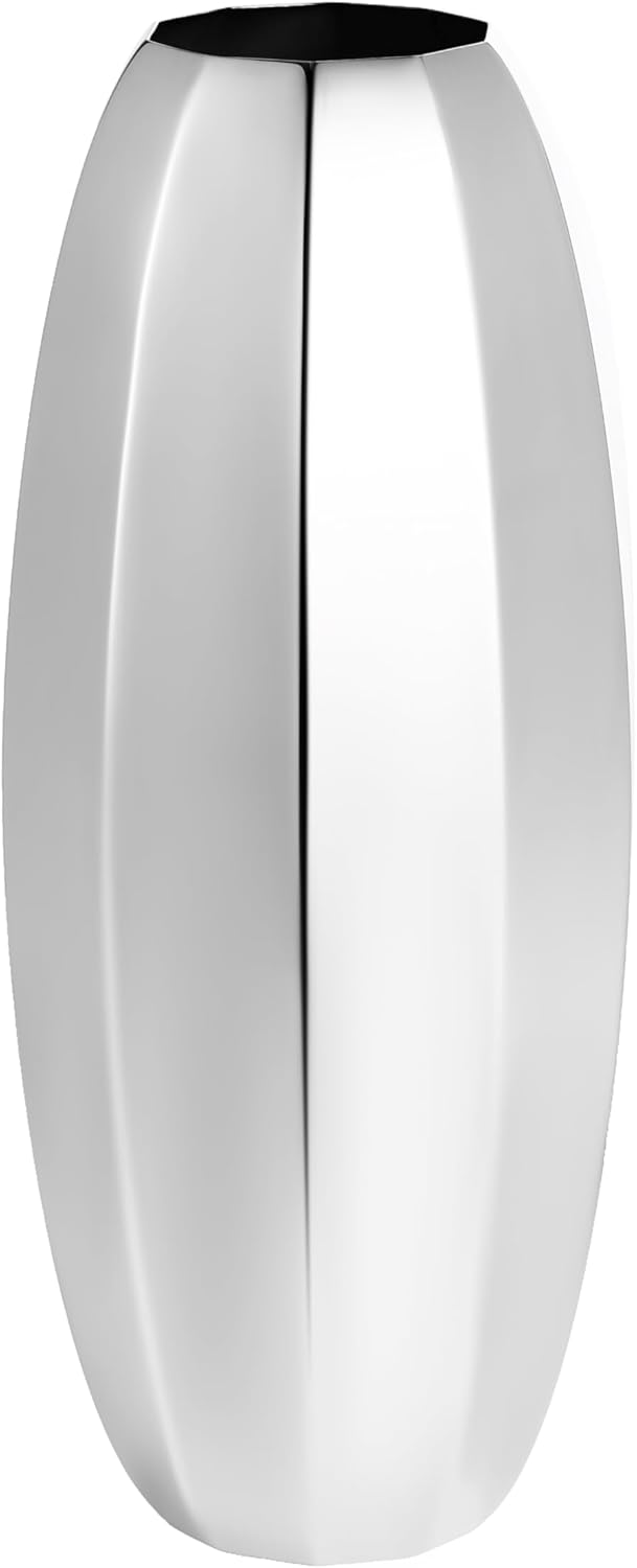 YcQuixoti Small Silver Prismatic Mirror 18/8 Stainless Steel Metal Vase Stands 9.13 inches Tall.Ideal for Dried Flower Arrangements Decor Gift for Spa Wedding Home or Votive Candle Candle Gardens