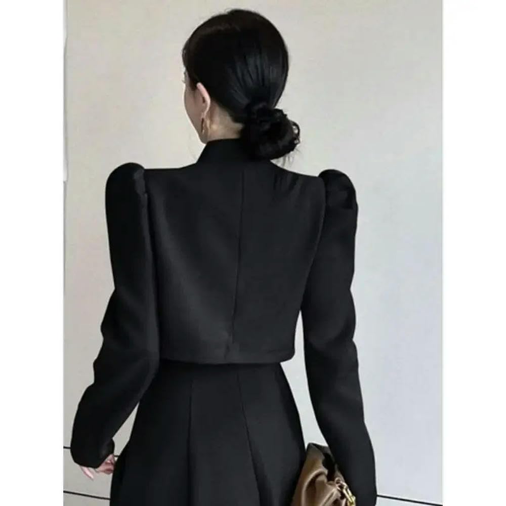 QXWD - Elegante conjunto de falda larga para mujer, a la moda, vintage, oficina, elegante, formal, casual, delgado, traje de noche de dos piezas