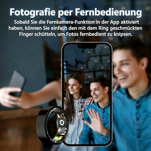 Smart Ring für Damen Herren, Keine Abonnementgebühr, 7 Tage Akkulaufzeit, Fitness Tracking Ring mit Herzfrequenz… – Ansicht 5