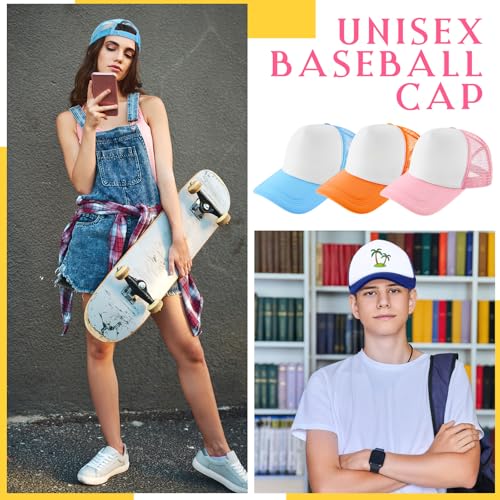 Image of 40 Pack Sublimation Blank Trucker Hat Bulk Wholesale Mesh Baseball Cap for Women Men DIY Hat Bar Party