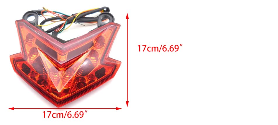 ciciTree Red Lens LED Turn Signal Brake Tail Light compatible for