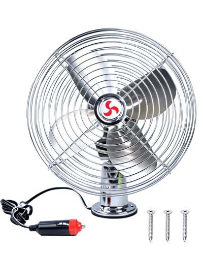 aletbo 12V Fan, 2-Speed, Adjustable Angle, Heavy Duty 12