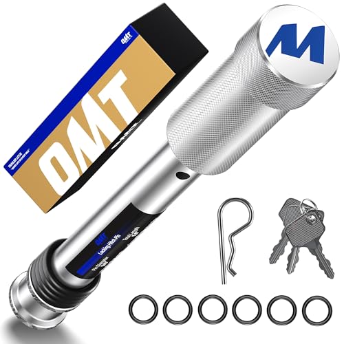 Image of Orion Motor Tech Locking Hitch Pin, Fits 2 inch Receiver with 5 /8 inch Diameter Hitch Pin Lock, Anti-Theft Steel Hitch Pin Lock with Key for Class III IV Hitches, Anti-Rattle Trailer Hitch Pin, Silver