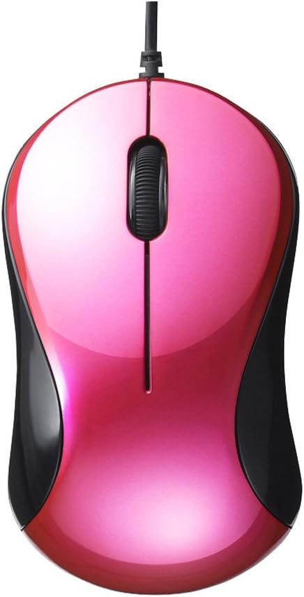 BUFFALO BSMBU108PK Wired BlueLED Silent 3-Button Mouse, Pink