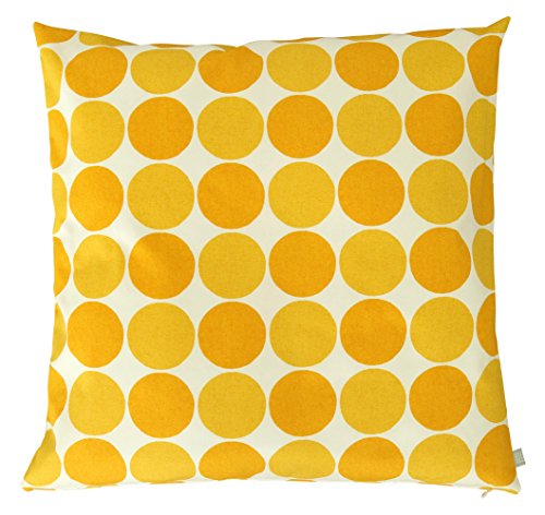クォーターリポート ざぶとん ( 座布団 )カバー チャルカ イエロー 約W55×H59cm 銘仙判 綿100% 水玉 ドット柄 北欧風 【 日本製 】