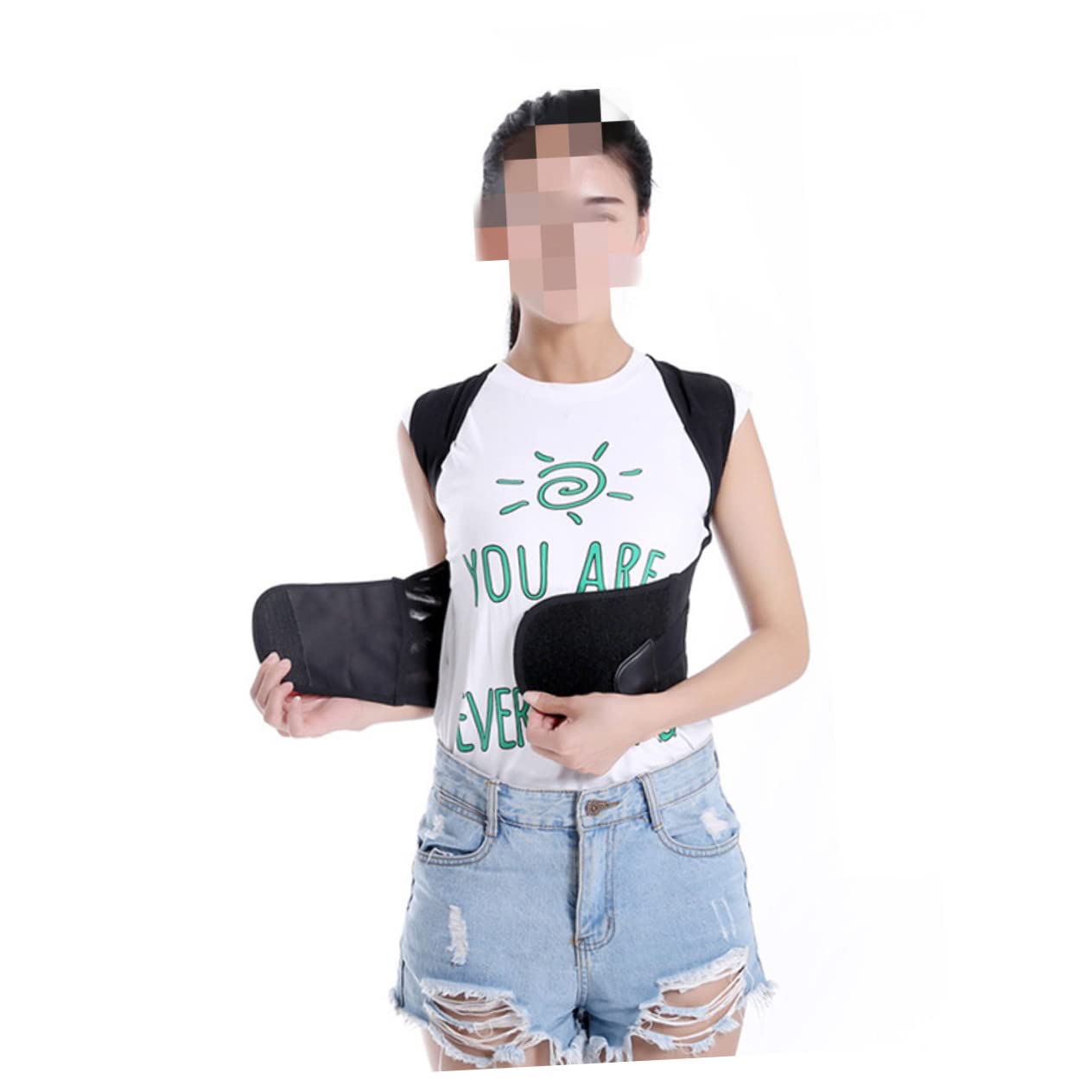 FOMIYES Support Belt Vest Posture Posture Brace Humpback Posture Brace Band Hunchback Brace Black