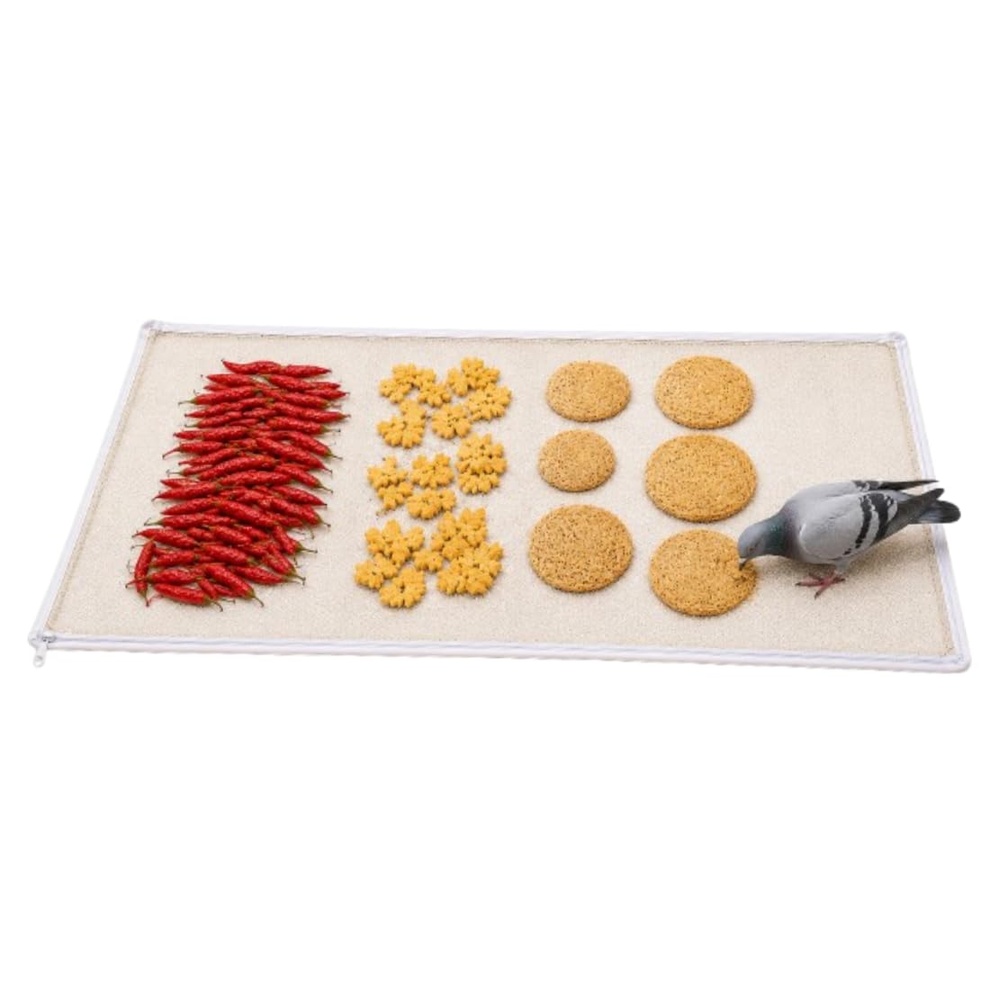 Extra Large Reusable Papad Drying Cloth with Net & Zip 90 x 120 cm | Drying Mat with Net | Food Drying Net Cloth for Papad, Vadi, Chillies, Grains, Spices & Herbs | Bird Insect Protection-image-13