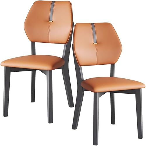 Miniatura 16 de YVYKFZD Juego de sillas de comedor de madera maciza, silla de comedor de cuero, sillas de cocina sin brazos con respaldo, silla tapizada para sala